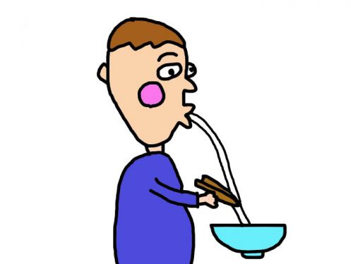 カレーうどんの汁を飛ばさないで食べる方法、教えます!!
