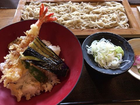 そば道 in 大井町 海老天丼のランチセット