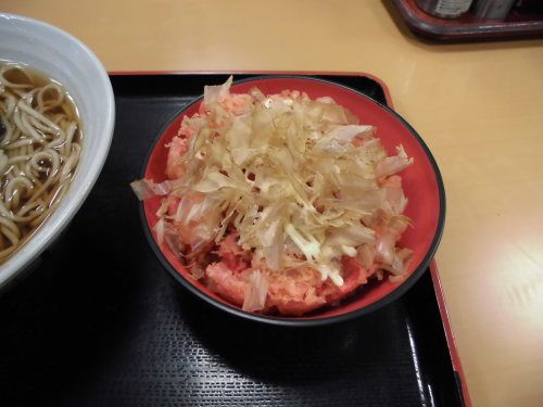 168杯目:富士そばのミニお好み焼き風紅しょうが天丼セット