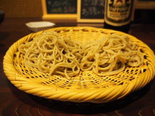 green glass@落合 ビブグルマン蕎麦店で蕎麦と酒