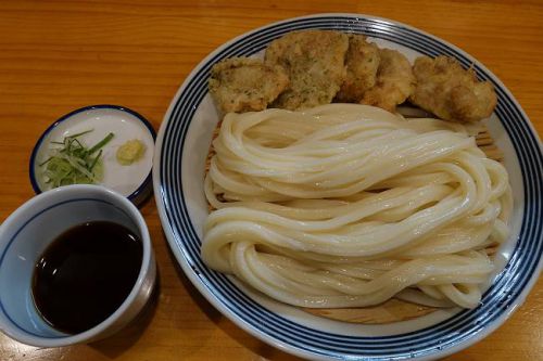 手打ちうどん 上を向いて @ かしわ天ざるうどん