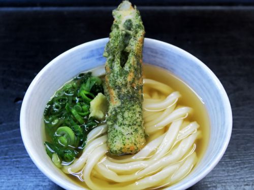 冷たいかけうどん濃厚磯辺揚げのせ 純手打うどん よしや @ 丸亀市飯野町 今年2回目の讃岐うどんツアー 三軒目 180324