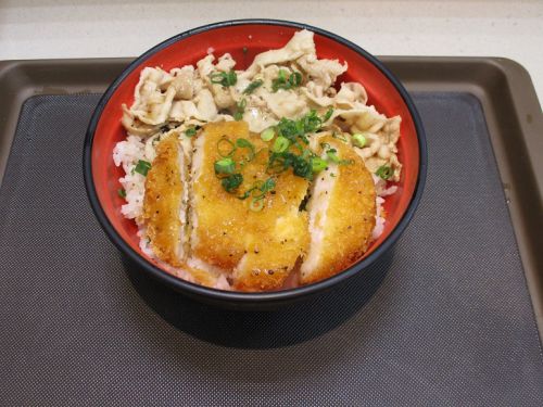 242杯目:富士そば八王子店で塩だれロースかつと豚しゃぶ丼
