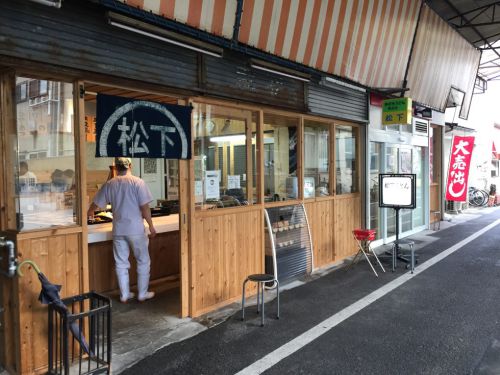 岡山駅前岡ビル『松下うどん』いりこが香るひやあつ讃岐うどん!