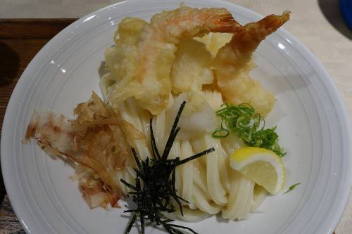 手打ちうどん ひだりうま @ えび天揚げもちぶっかけ