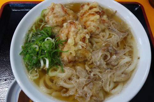 空飛ぶうどん やまぶき家 @ とり天油カスうどんで、2019年始動