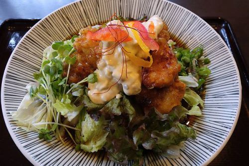 情熱うどん はるりん @ とり天南蛮ぶっかけ (タルタルソースがけ)