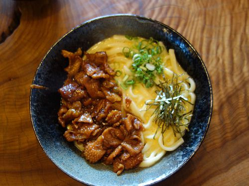 【佐賀】もちもち圧力釜揚げうどん&鳥皮煮の釜玉♪@かつみ屋