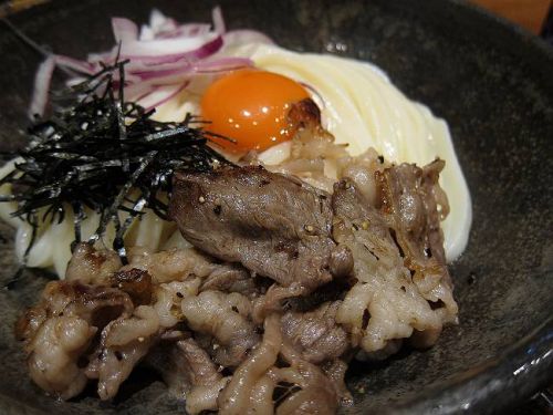 うどん棒 大阪店 @ オリーブ牛の焼肉 ビフ玉うどん (2019年9月限定)