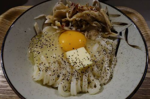 うどんコレクションスタンプラリー Udon kyutaro @ マイタケ玉バター