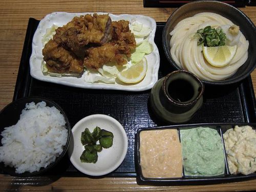 うどん居酒屋 江戸堀 @ 3種の準タルタルソース定食 (2019年11月限定)