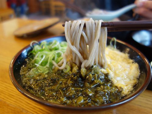 【福岡】辛子高菜そば&鴨なべうどん♪@長住うどん