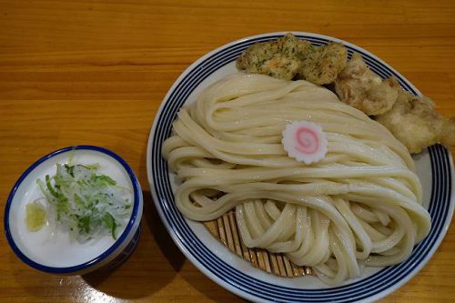 手打ちうどん 上を向いて @ かしわ天ざる