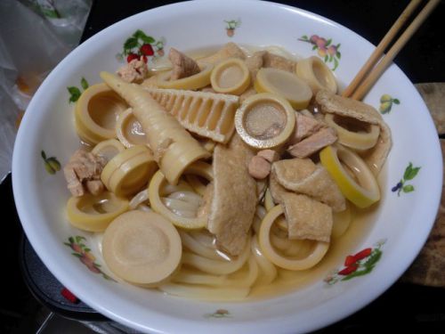 おうちで、淡竹うどん。