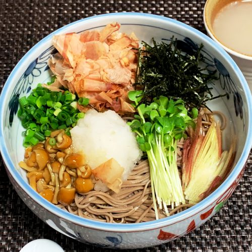 越前おろし蕎麦オマージュなめこおろし蕎麦 5月12日の自宅で自作昼麺 @ 鷹合倶楽部 200512