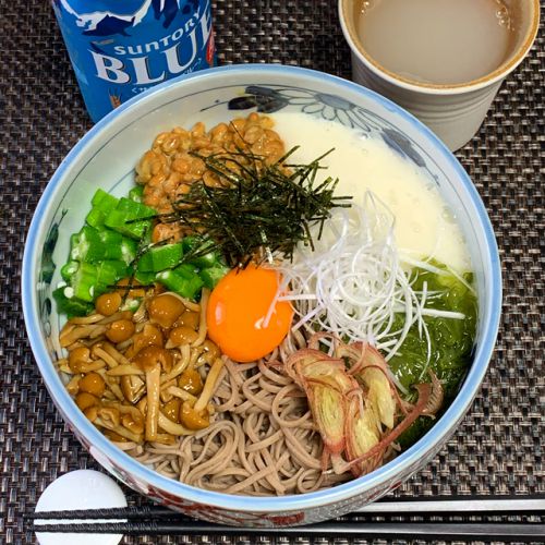 ネバネバトロトロ「ぶっかけ蕎麦」 5月19日の自宅昼麺 @ 鷹合倶楽部 200519