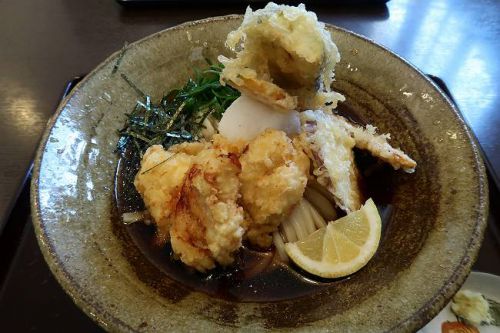 情熱うどん はるりん @ 限定メニューも充実しています。 とり天と野菜天のおろしぶっかけ