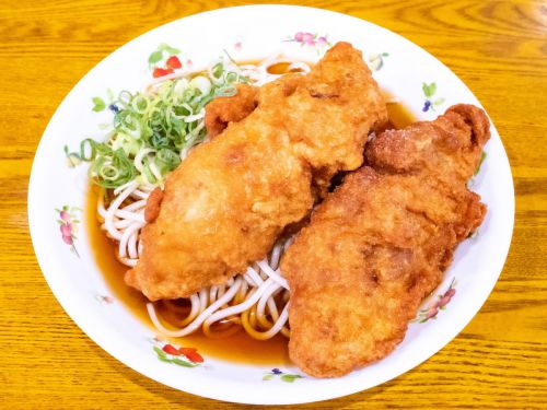 弥生軒6号店@我孫子 冷やし唐揚(2ヶ)そば