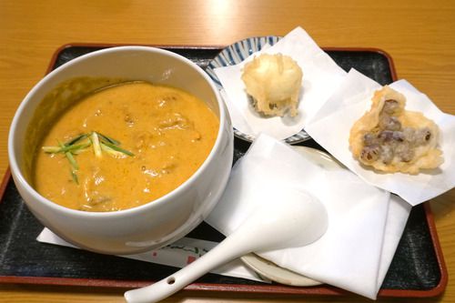 【福岡】洋風カレーうどん&金太郎卵&金時豆天♪@さぬきうどん 誠屋