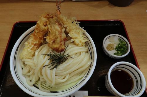 讃岐饂飩 かわばた @ とり天ちく天えびざるうどん