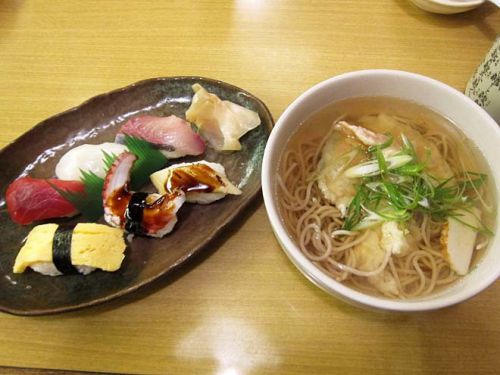 「ほてい鮨 堺東店」-2 堺タカシマB1F ランチでにぎりセット♪天ぷらそば付き 201214