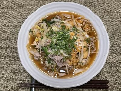 今日の夕食、野菜炒めそば
