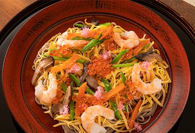 華やか・蕎麦ちらし ~霧しなそばアレンジレシピ~